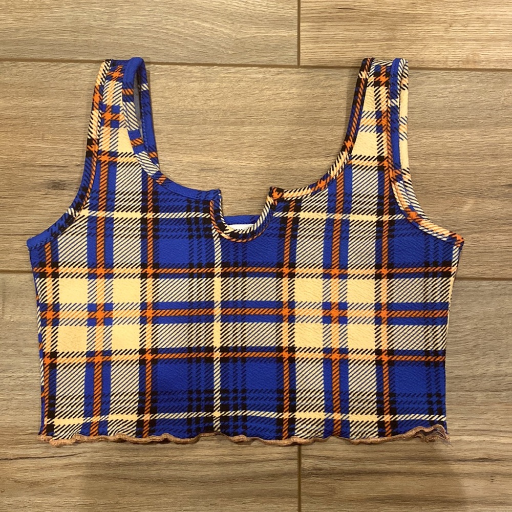 Kids Plaid Crop Top